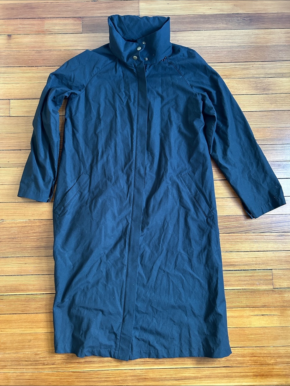 Garnet Hill Black Long trench
